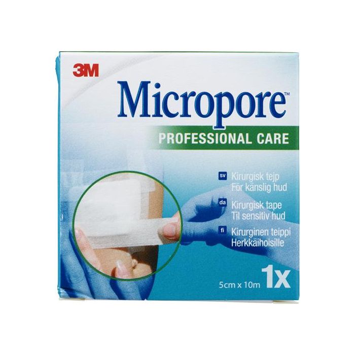 3m Micropore valkoinen ihoteippi 5 cm leveä                           