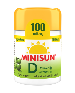 Minisun D-vitamiini Oliiviöljy 100 mikrog 100 KPL
