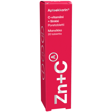 Apteekkarin C+Sinkkipore mansikka 20 poretabl