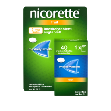 NICORETTE FRUIT imeskelytabletti, puristettu 2 mg 40 kpl