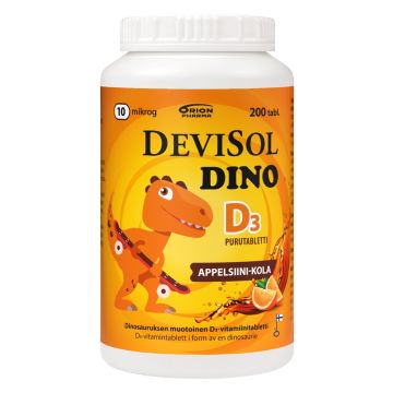 Devisol Dino appelsiini-kola 10 mikrog purutabl 200 kpl