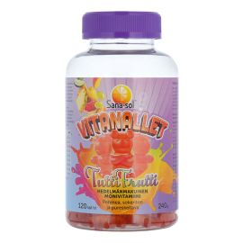 Sana-sol Vitanallet Tuttifrutti monivitamiini 120 kpl