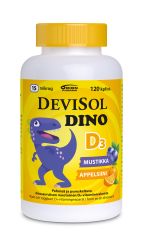 DEVISOL DINO MUSTIKKA APPELSIINI 15 MIKROG 120 TABL