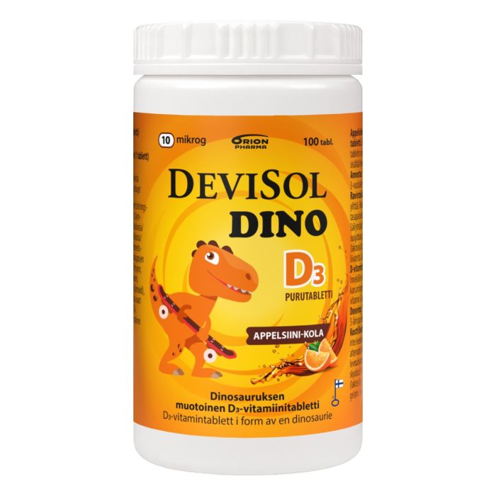 Devisol Dino Appelsiini-Kola 100 purutablettia                            