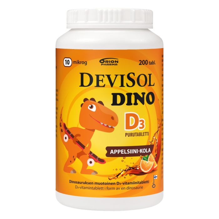 Devisol Dino Appelsiini-Kola 200 purutablettia                            